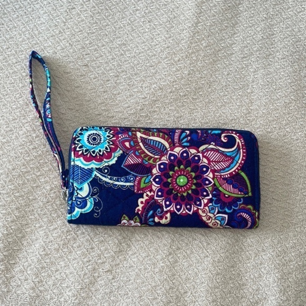 Multicolor paisley Continental Wristlet